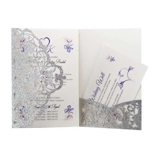 Silvery Business Card Marriage Invitation Card Laser Invitation